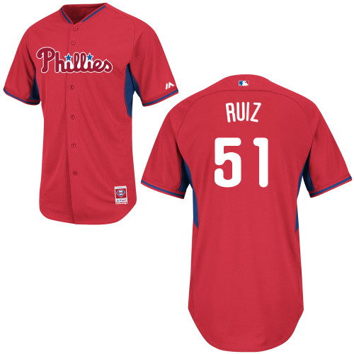 Carlos Ruiz #51 Youth Baseball Jersey-Philadelphia Phillies Authentic 2014 Red Cool Base BP MLB Jersey